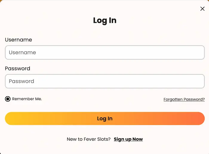 Fever Slots Casino CA login